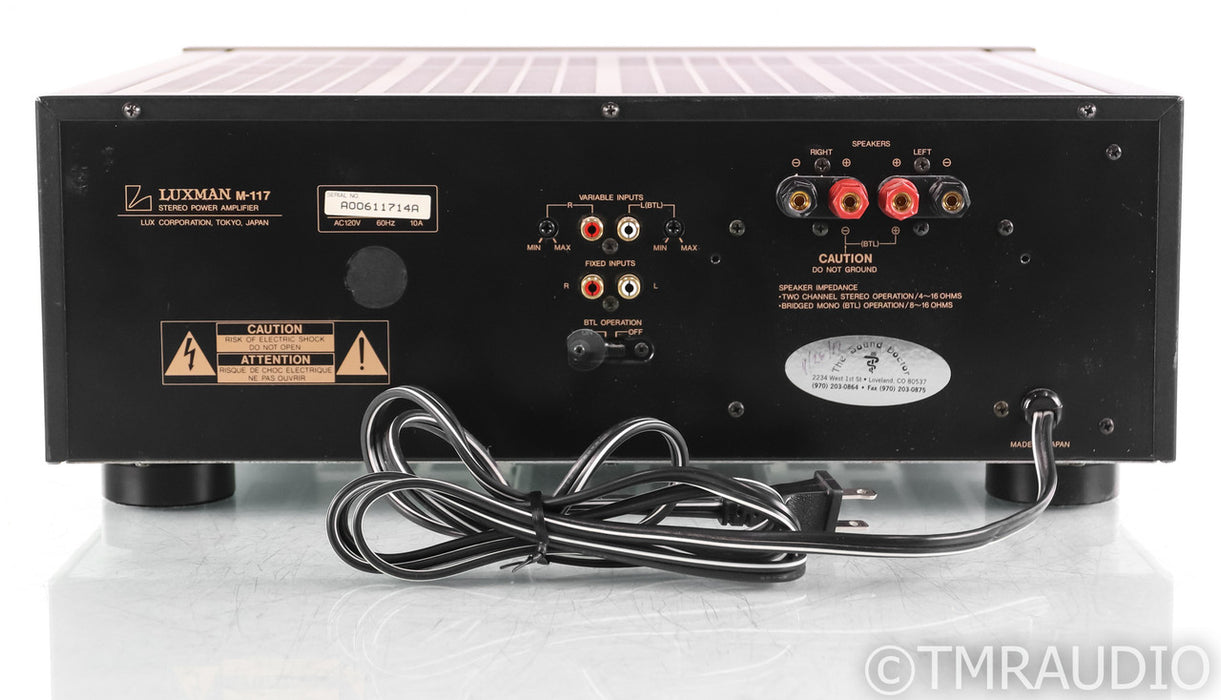 Luxman M-117 Stereo Power Amplifier; M117; M117