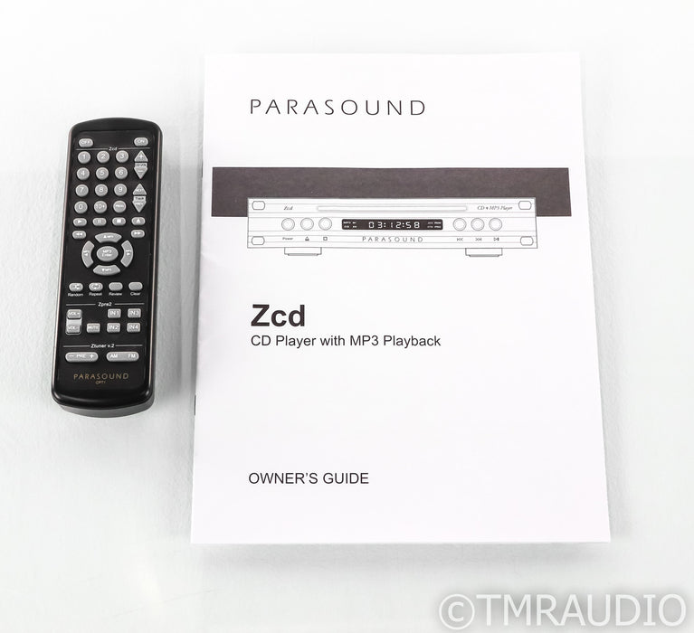 Parasound Zcd CD / MP3 Player; Black; Remote