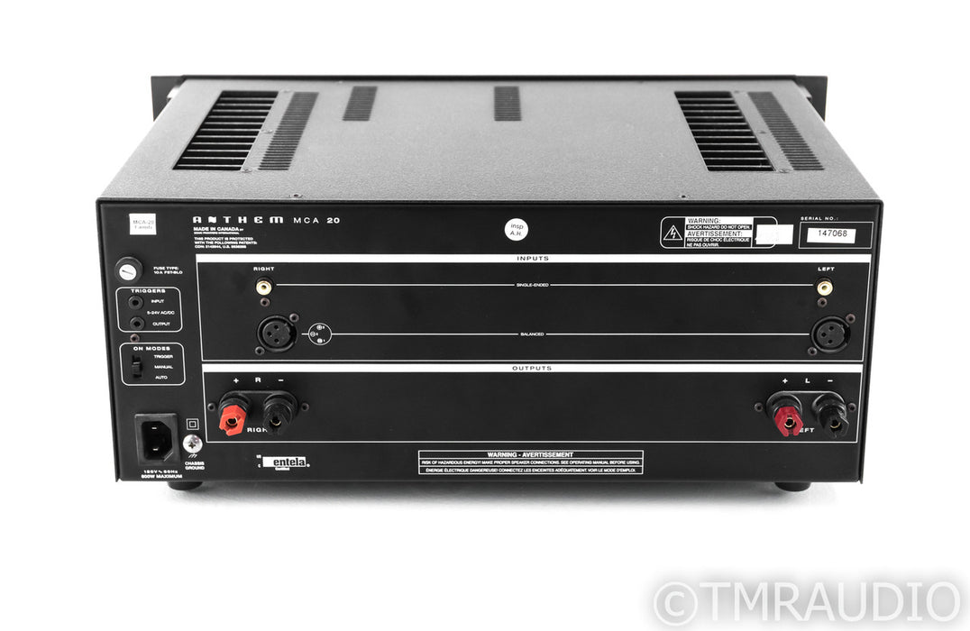 Anthem MCA 20 Stereo Power Amplifier; MCA20; Rack Mountable