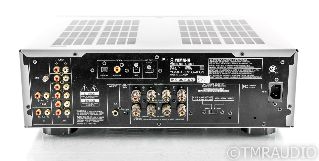 Yamaha A-S801 Stereo Integrated Amplifier; AS801; Remote; MM Phono