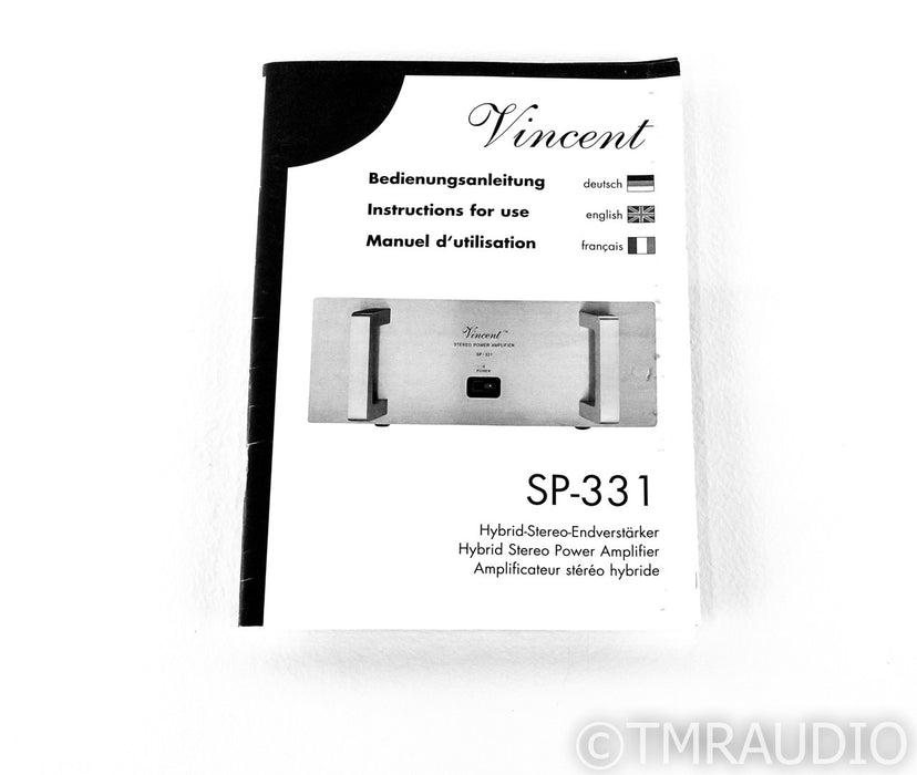 Vincent SP-331 Stereo Tube Hybrid Power Amplifier; SP331
