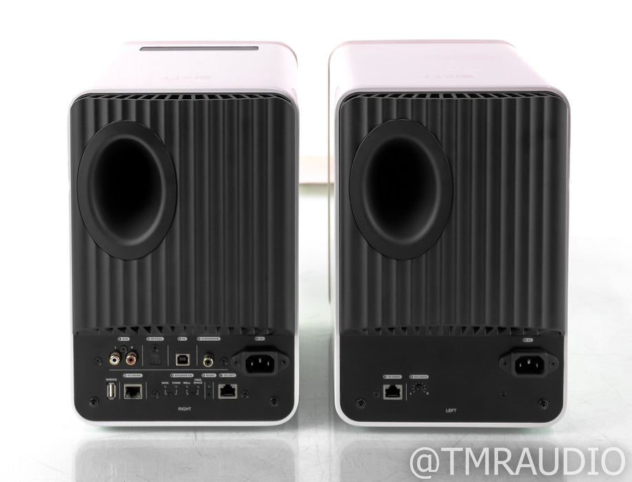 KEF LS50 Wireless Bookshelf Speakers; LS50W; White / Copper Pair