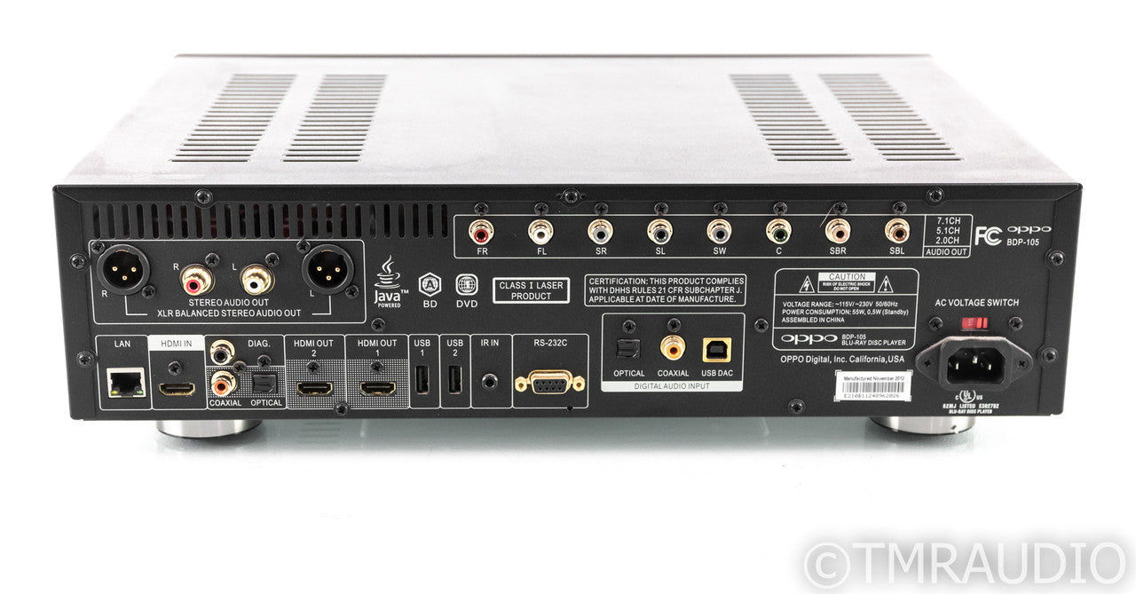 Oppo BDP-105 Universal Blu-Ray Player; BDP105; Remote