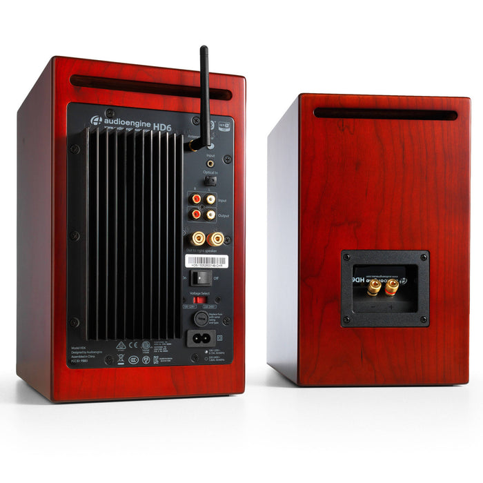 Audio Engine HD6 Wireless Powered Bookshelf Speakers; Cherry Pair (New)