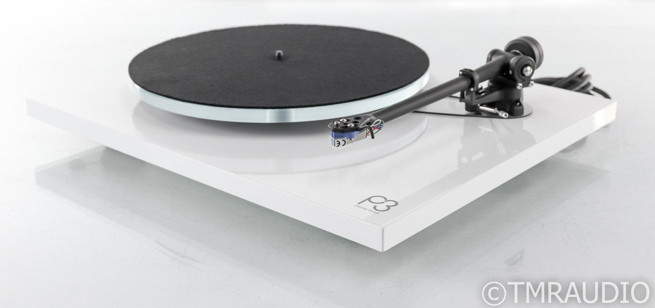 Rega P3 Planar 3 Turntable; PL-3; Elys 2 Cartridge; White (Demo w/ Warranty)