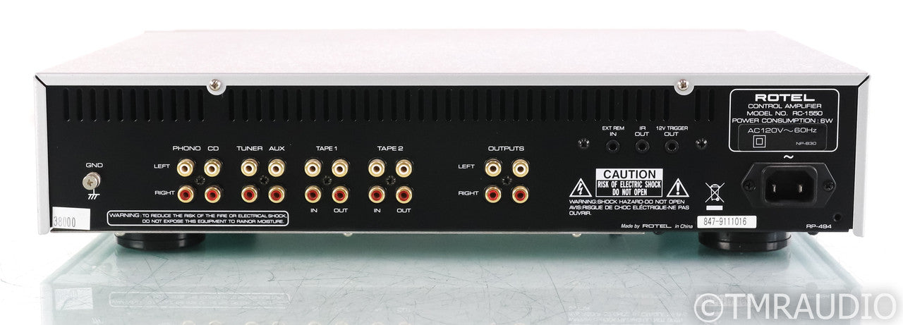 Rotel RC-1550 Stereo Preamplifier; RC-1550; MM Phono; Silver (No Remote)