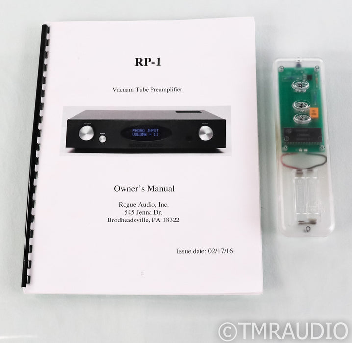 Rogue Audio RP-1 Stereo Tube Preamplifier; RP1; MM / MC Phono; Remote