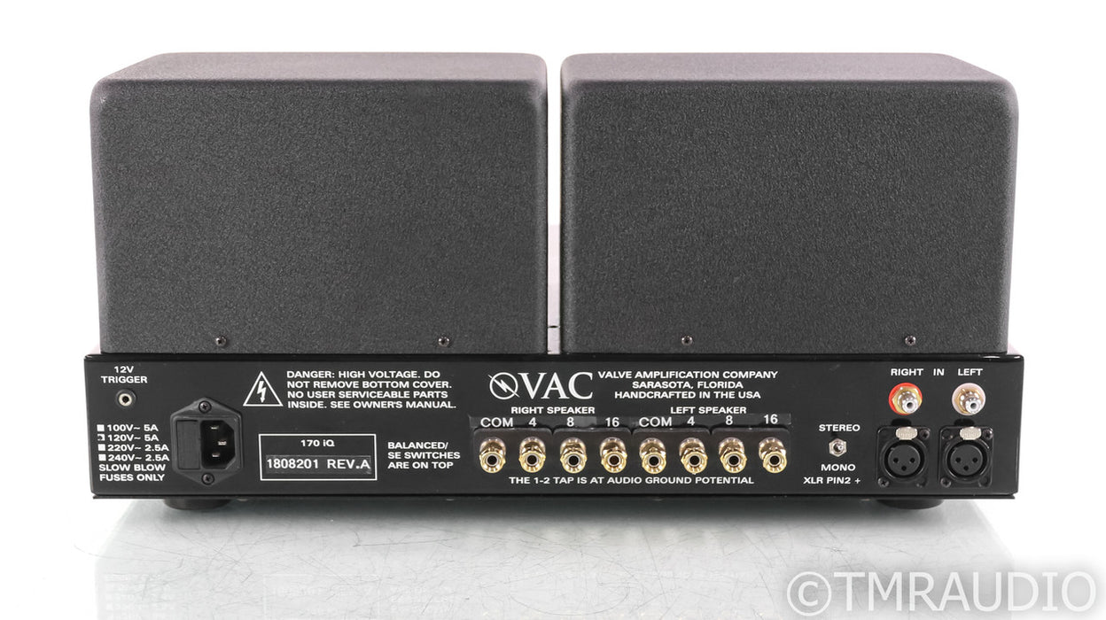 VAC Phi 170 iQ Stereo Tube Power Amplifier; Rev. A; Black