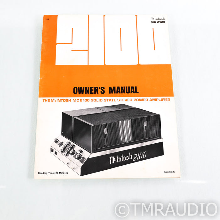 McIntosh MC 2100 Vintage Stereo Power Amplifier; MC2100; early Production