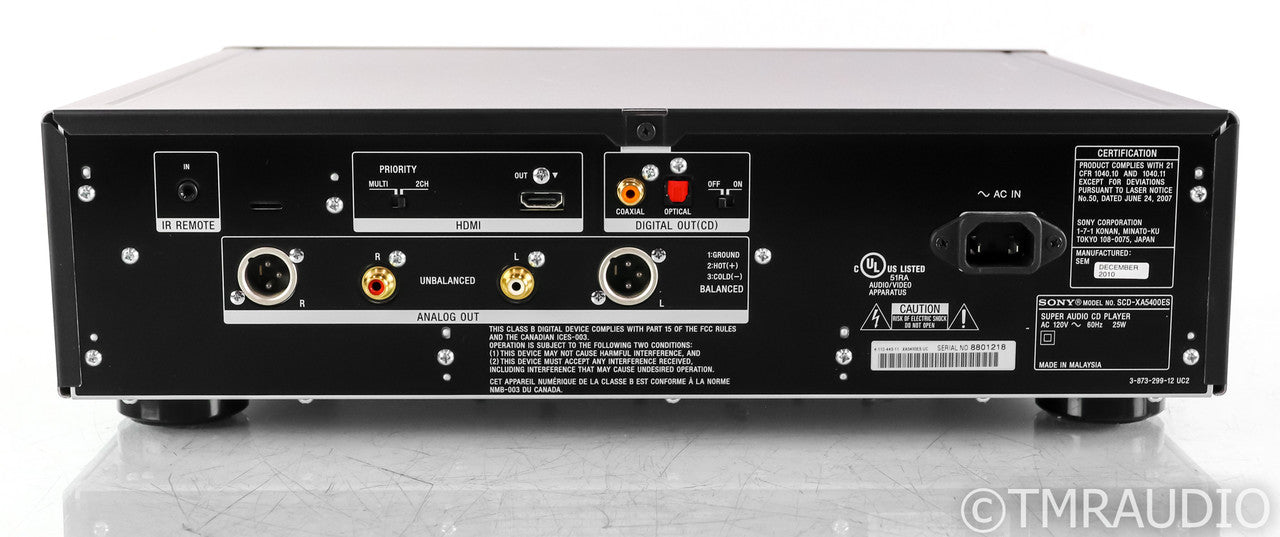 Sony SCD-XA5400ES SACD / CD Player; XA-5400ES; Black; Remote