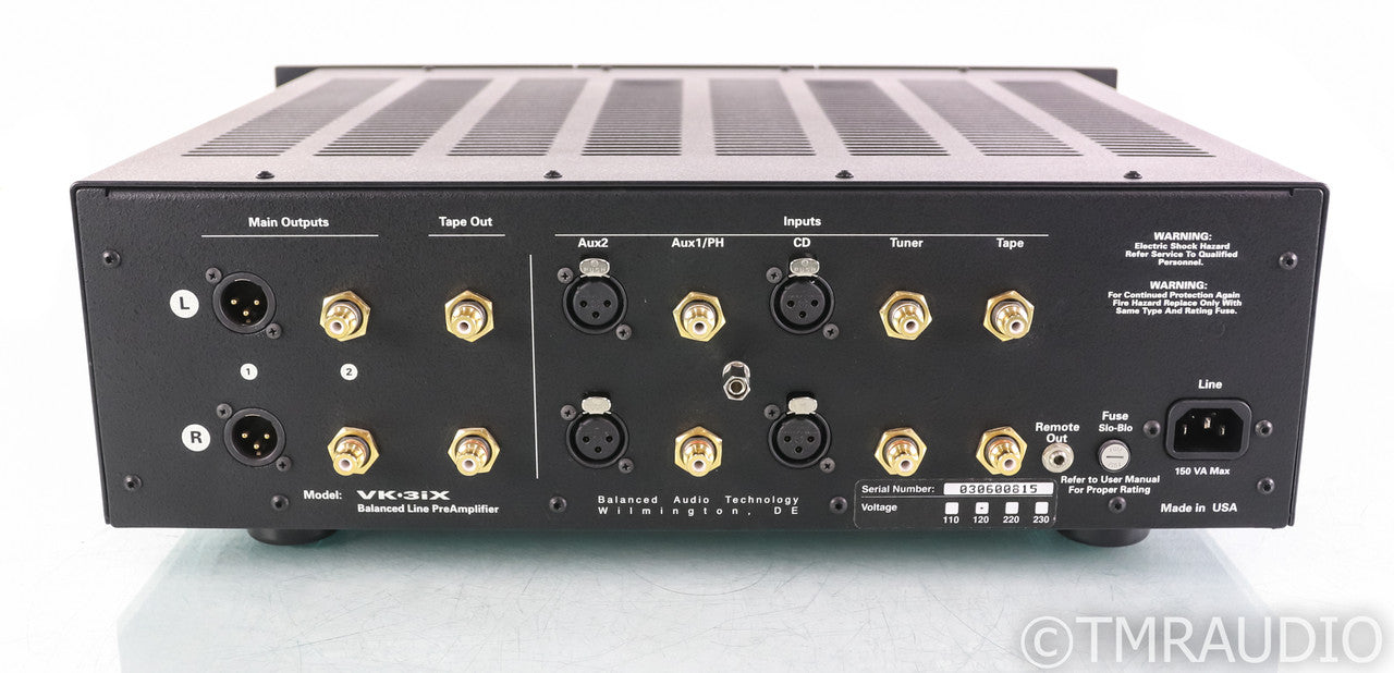Balanced Audio Technologies VK-3ix Stereo Tube Preamplifier; VK3ix; Remote