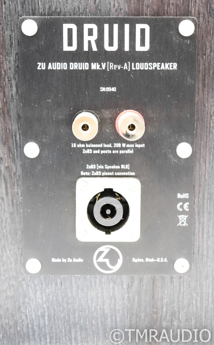 Zu Audio Druid Mk.V Floorstanding Speakers; Rev A; Black Hickory Pair