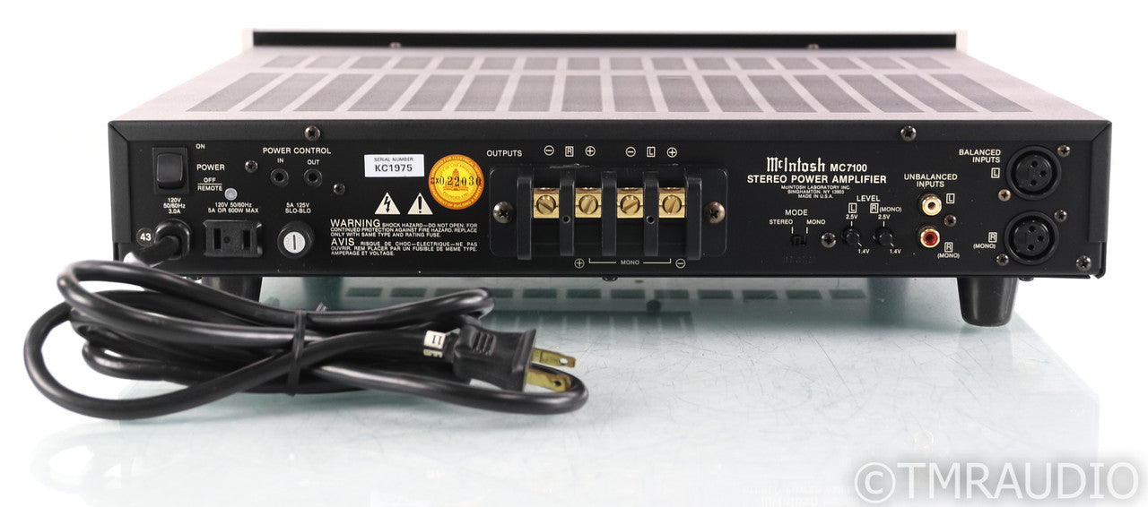McIntosh MC7100 Stereo Power Amplifier; MC-7100