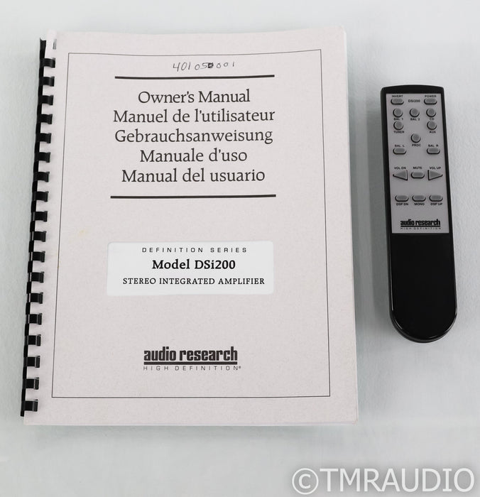 Audio Research DSi200 Stereo Integrated Amplifier; Remote; Silver; DSI-200