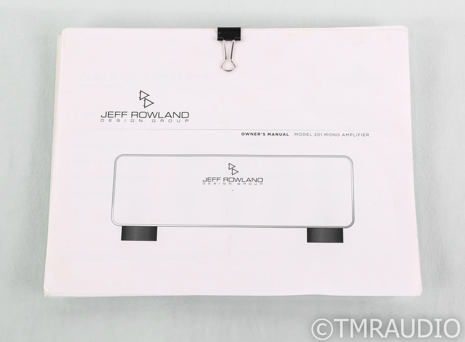 Jeff Rowland Model 201 Mono Power Amplifier; Pair