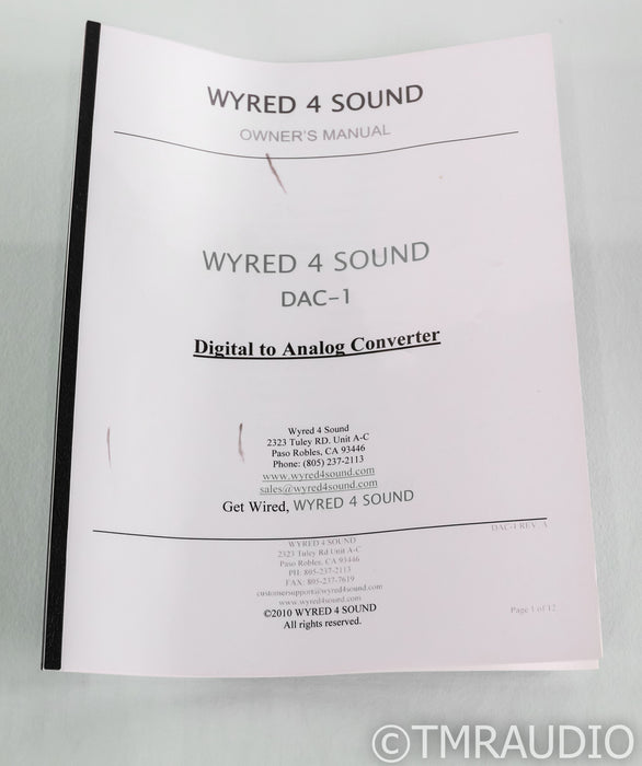 Wyred 4 Sound DAC-1 DAC; D/A Converter; Silver (Dim Display)