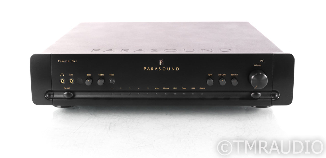 Parasound P5 Stereo Preamplifier; Remote; DAC; MM Phono; Black; P-5