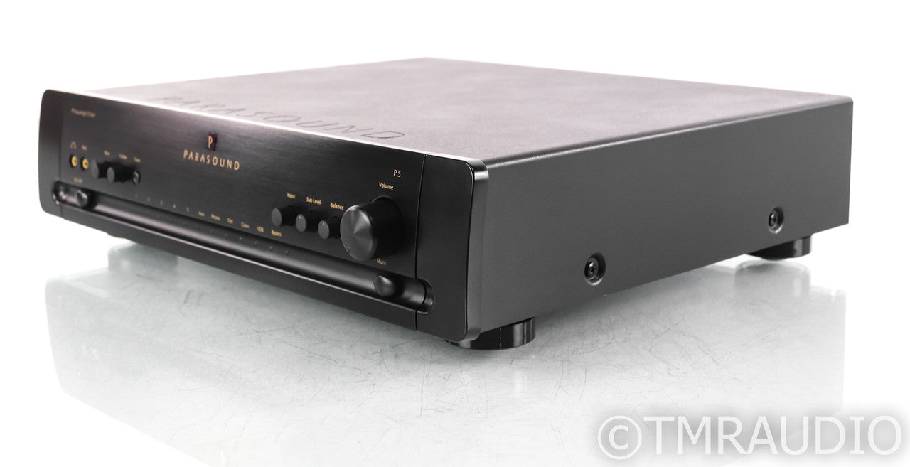 Parasound P5 Stereo Preamplifier; Remote; DAC; MM Phono; Black; P-5