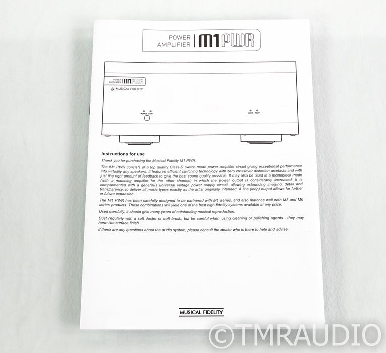 Musical Fidelity M1PWR Stereo Power Amplifier; M-1 PWR; Black