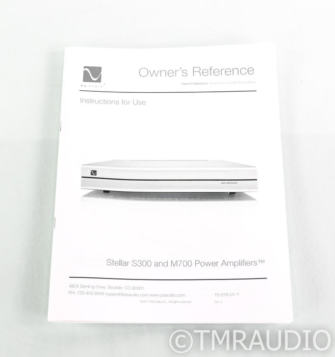 PS Audio S300 Stereo Power Amplifier; S-300; Silver (Used)