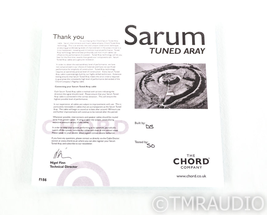 Chord Company Sarum T Super Aray BNC Cable; Single 1m Digital Interconnect