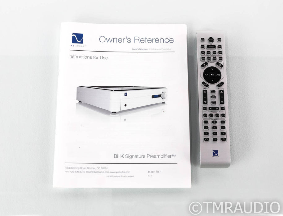 PS Audio BHK Signature Stereo Tube Hybrid Preamplifier; Remote (Used)