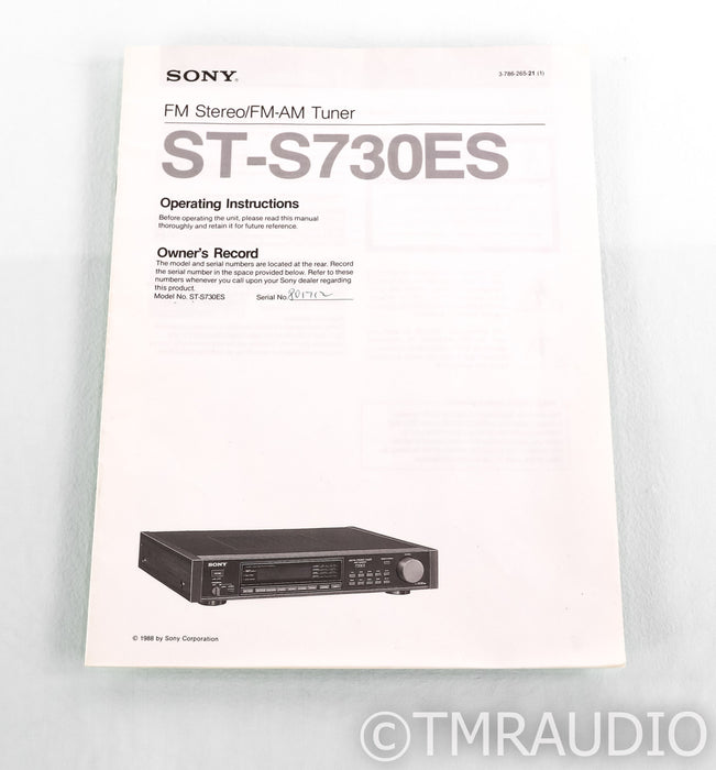 Sony 730ES Vintage Stereo AM / FM Tuner; ST-S730ES