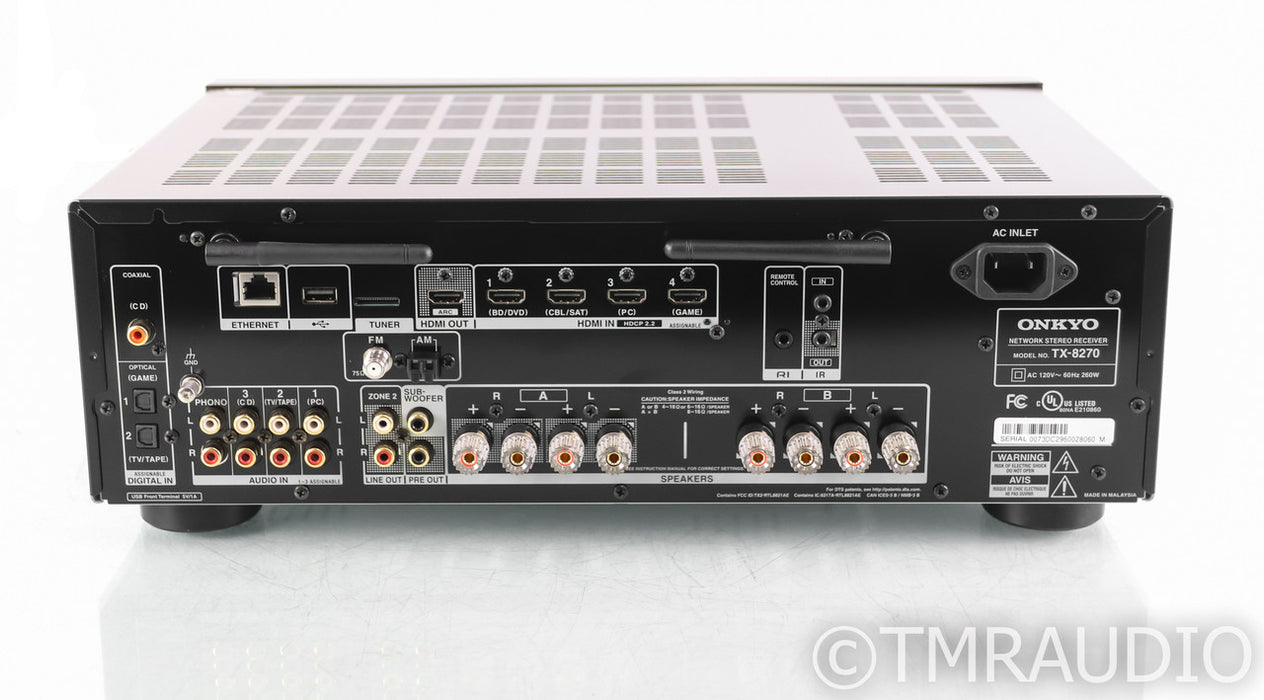 Onkyo TX-8270 Stereo Receiver; Remote; DAC; Streaming; MM Phono; Tuner; HDMI