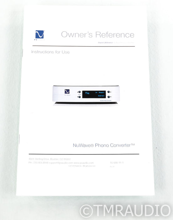 PS Audio NuWave Phono Analog to Digital Converter; USB; MM / MC Phono