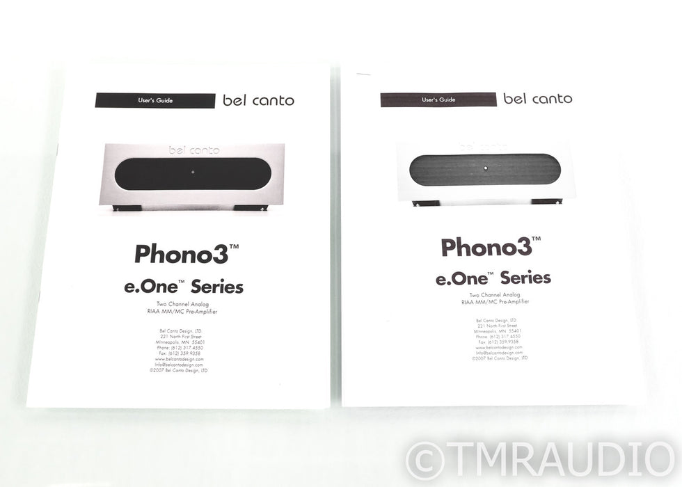 Bel Canto e.One Series Phono 3 MM / MC Phono Preamplifier; Silver