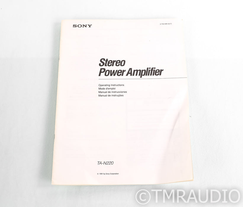 Sony TA-N220 Four Channel Power Amplifier; TAN220; Remote, Black