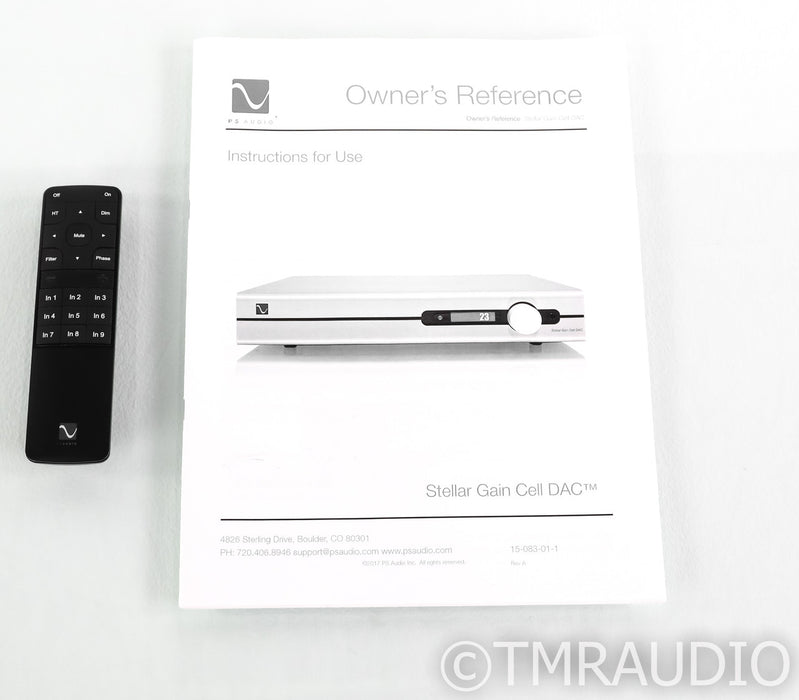 PS Audio Stellar Gain Cell DAC; Remote; Silver; D/A Converter (Used)
