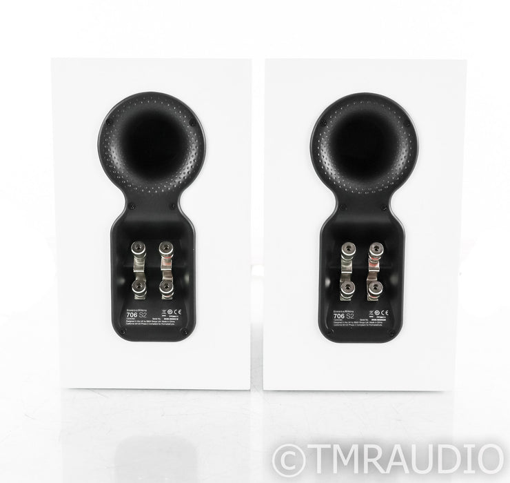 B&W 706 S2 Bookshelf Speakers; Satin White Pair