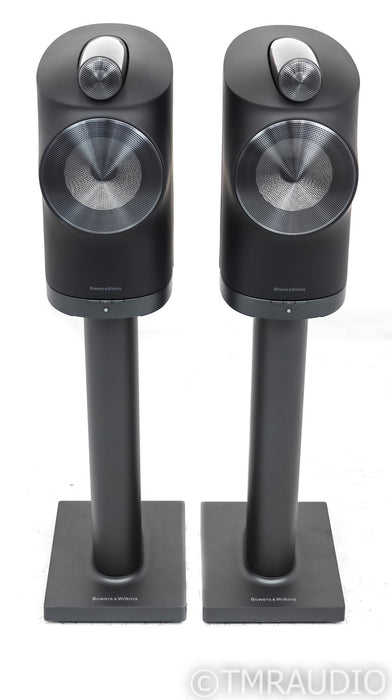 B&W Formation Duo Powered Wireless Bookshelf Speakers; Pair w/ Stands; Black