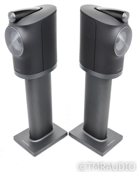B&W Formation Duo Powered Wireless Bookshelf Speakers; Pair w/ Stands; Black
