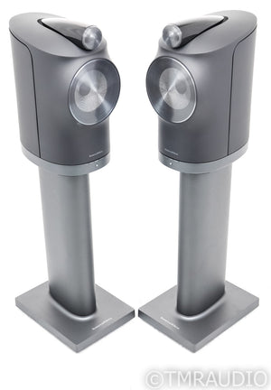 B&W Formation Duo Powered Wireless Bookshelf Speakers; Pair w/ Stands; Black