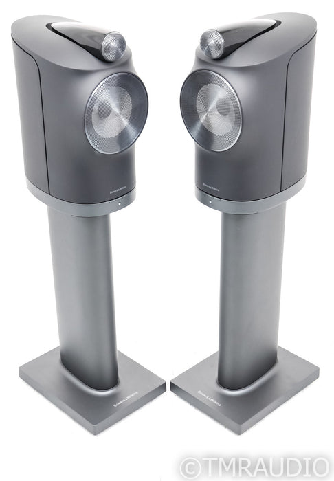 B&W Formation Duo Powered Wireless Bookshelf Speakers; Pair w/ Stands; Black