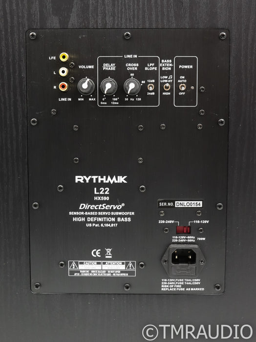 Rhythmik L22 Dual 12" Powered Subwoofers; Pair; Black; L-22