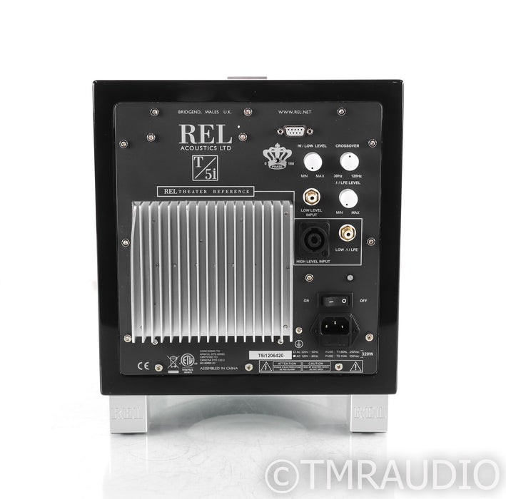 REL T/5i 8" Powered Subwoofer; Gloss Black; T-5i