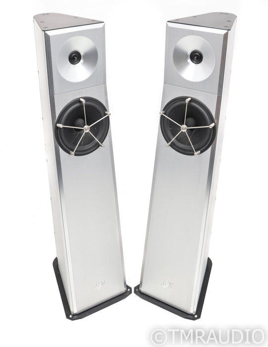 YG Acoustics Carmel Floorstanding Speakers; Brushed Aluminum Pair
