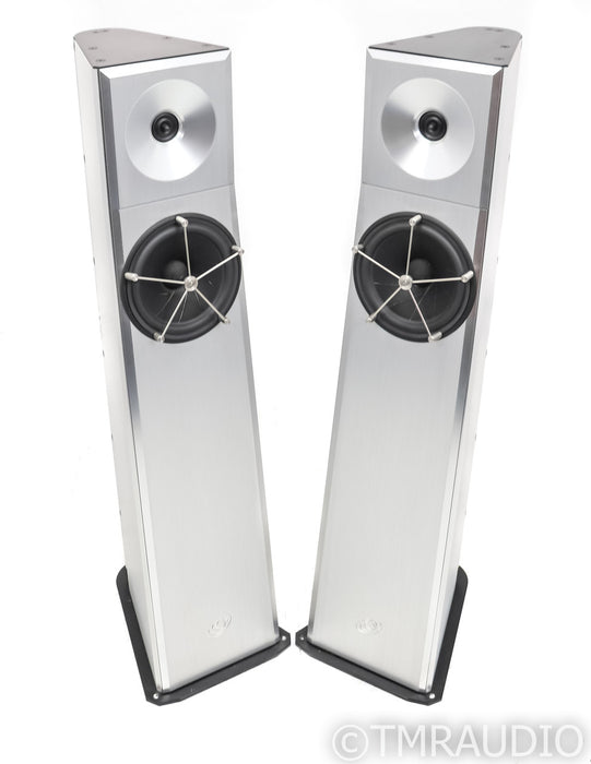 YG Acoustics Carmel Floorstanding Speakers; Brushed Aluminum Pair