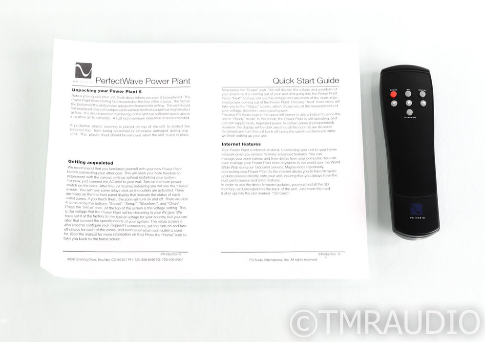 PS Audio PerfectWave Power Plant 5 AC PowerConditione; P5; Remote (Used)