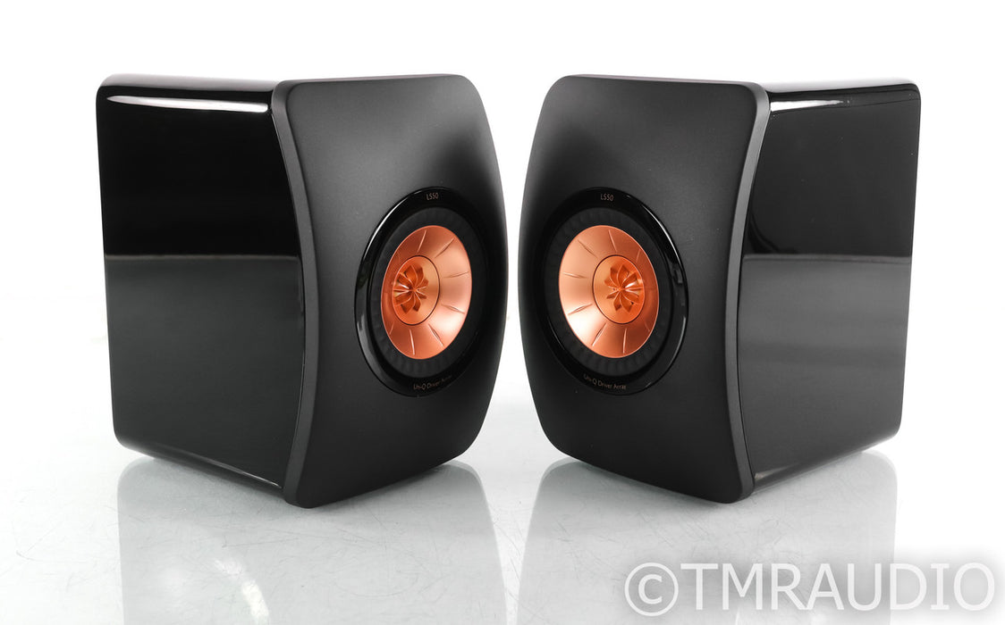 KEF LS50 Bookshelf Speakers; Gloss Black Pair; LS-50