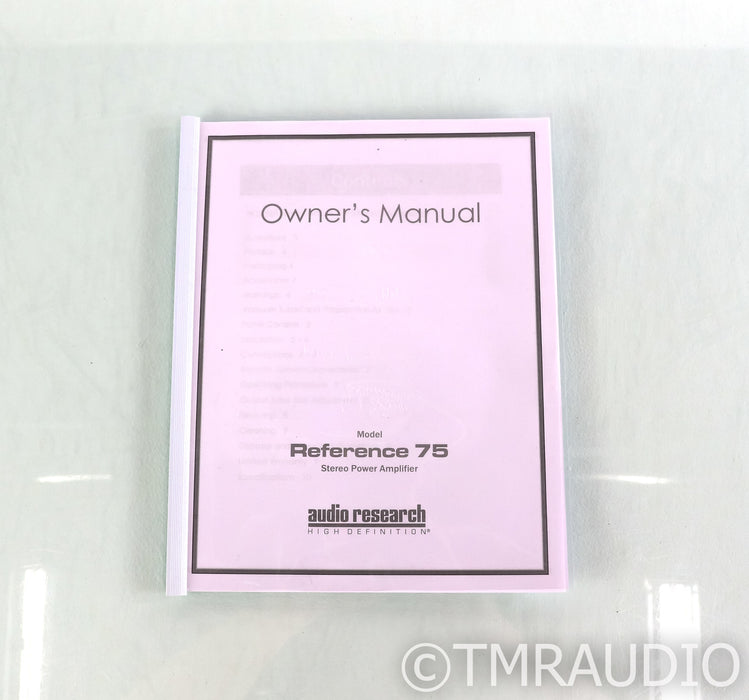 Audio Research Reference 75 Stereo Tube Power Amplifier; Ref 75; Black