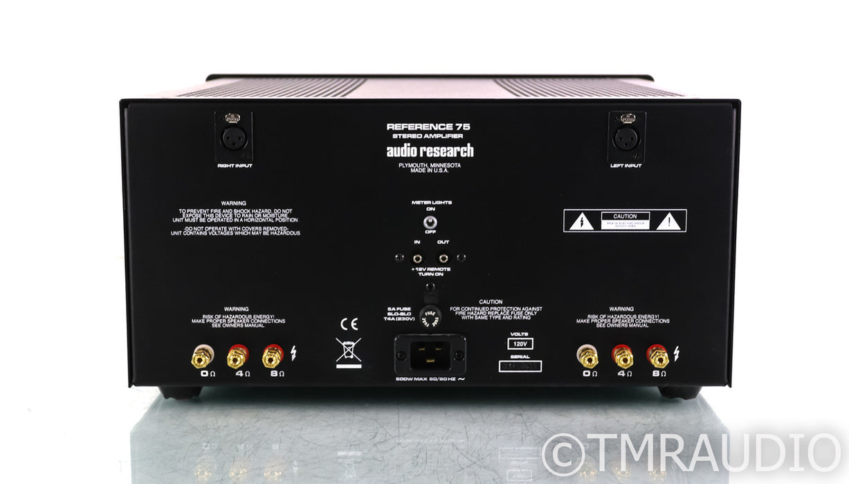 Audio Research Reference 75 Stereo Tube Power Amplifier; Ref 75; Black