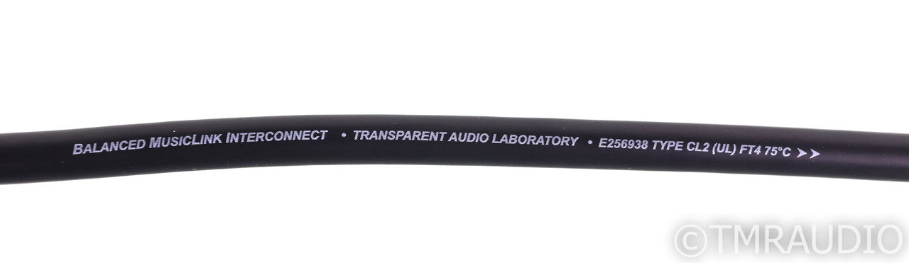 Transparent Audio Plus Balanced MusicLink XLR Cables; 2m Pair Interconnects