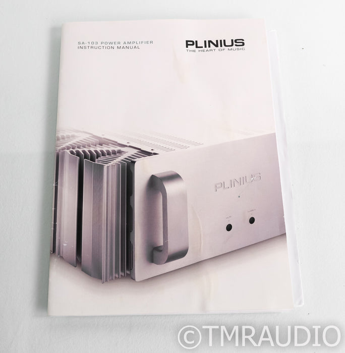 Plinius SA-103 Stereo Power Amplifier; SA103; Silver