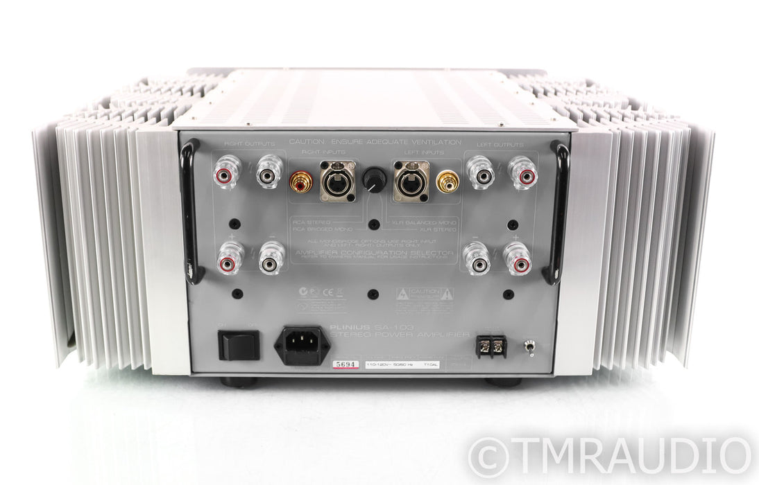 Plinius SA-103 Stereo Power Amplifier; SA103; Silver