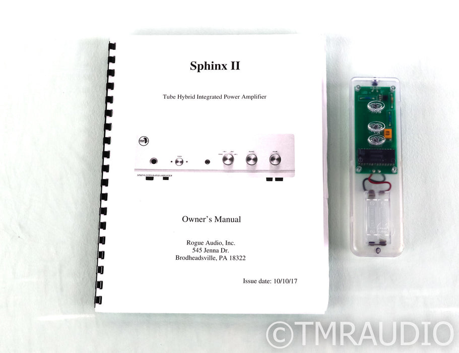 Rogue Audio Sphinx v2 Stereo Tube Integrated Amplifier; Remote; Silver