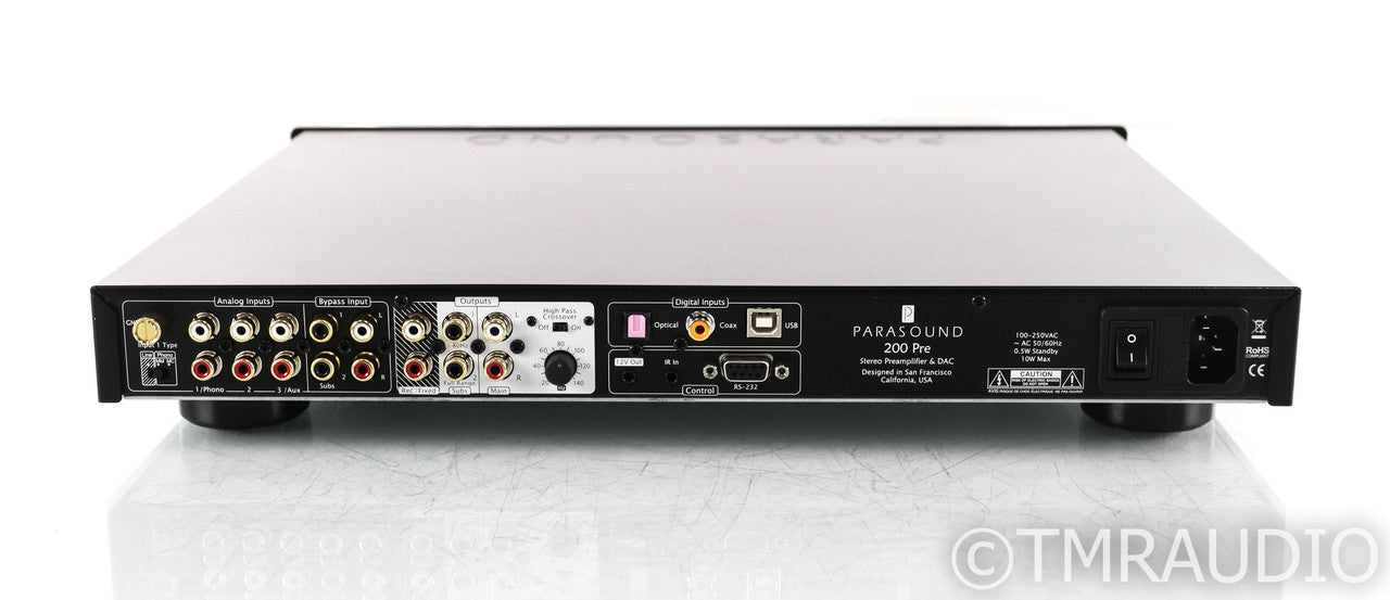 Parasound 200 Pre 2.1 Channel Preamplifier / DAC; MM / MC Phono; USB; Remote
